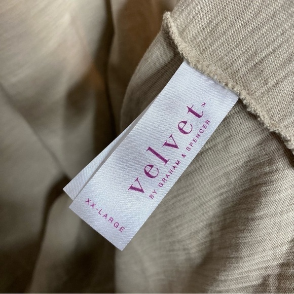 VELVET by Graham & Spencer Beige Cotton T-shirt Size XXL NWT - Picture 5 of 7